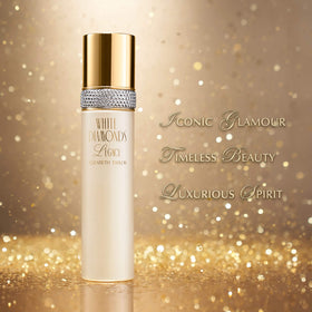 Elizabeth Taylor White Diamonds Legacy bottle on vanity suggests luxurious daily ritual.