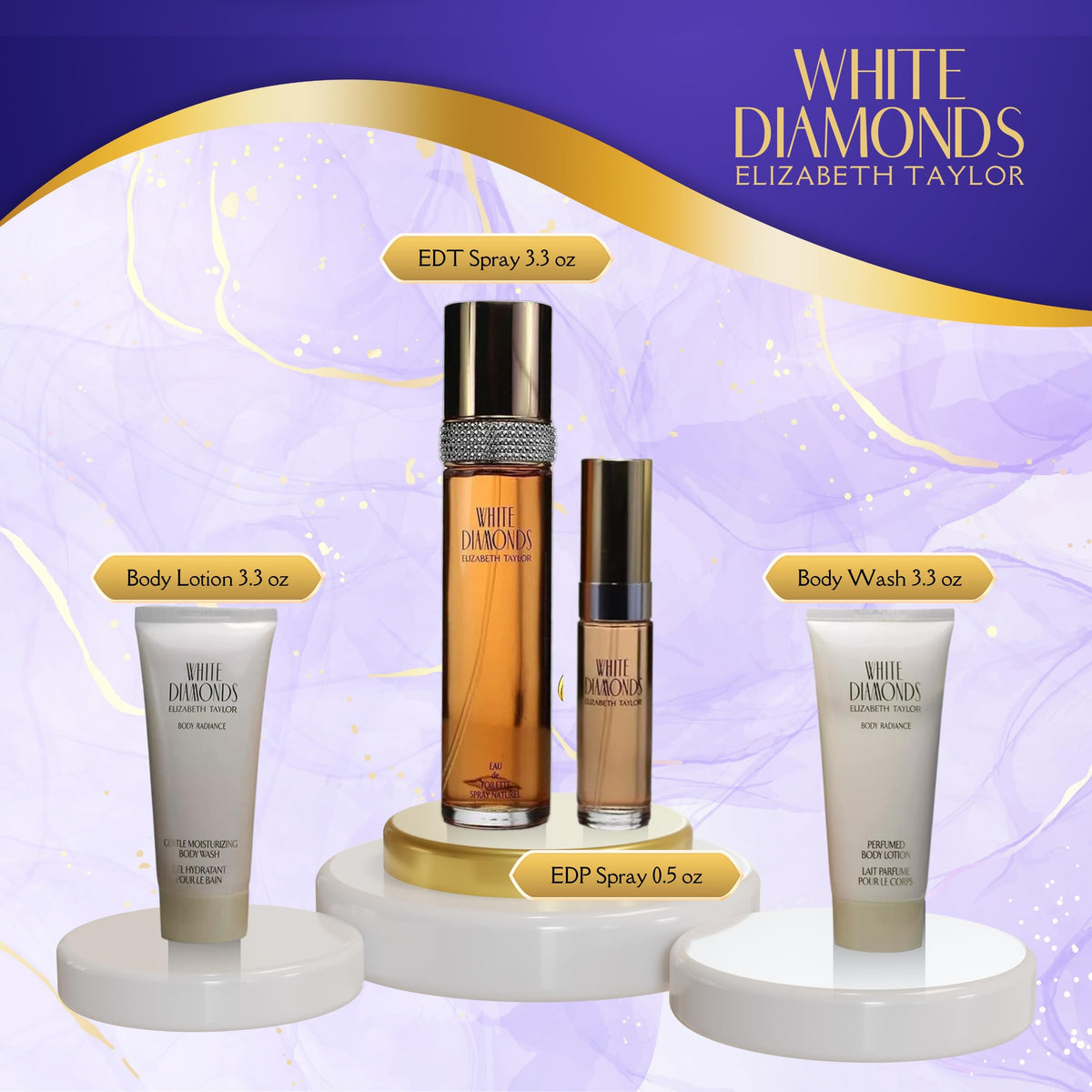 Elizabeth Taylor White Diamonds mini EDP bottle portable luxury for on-the-go use