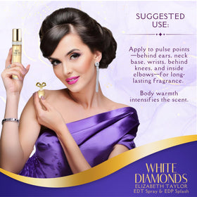 Elizabeth Taylor White Diamonds mini splash hinting luminous aroma on the go.