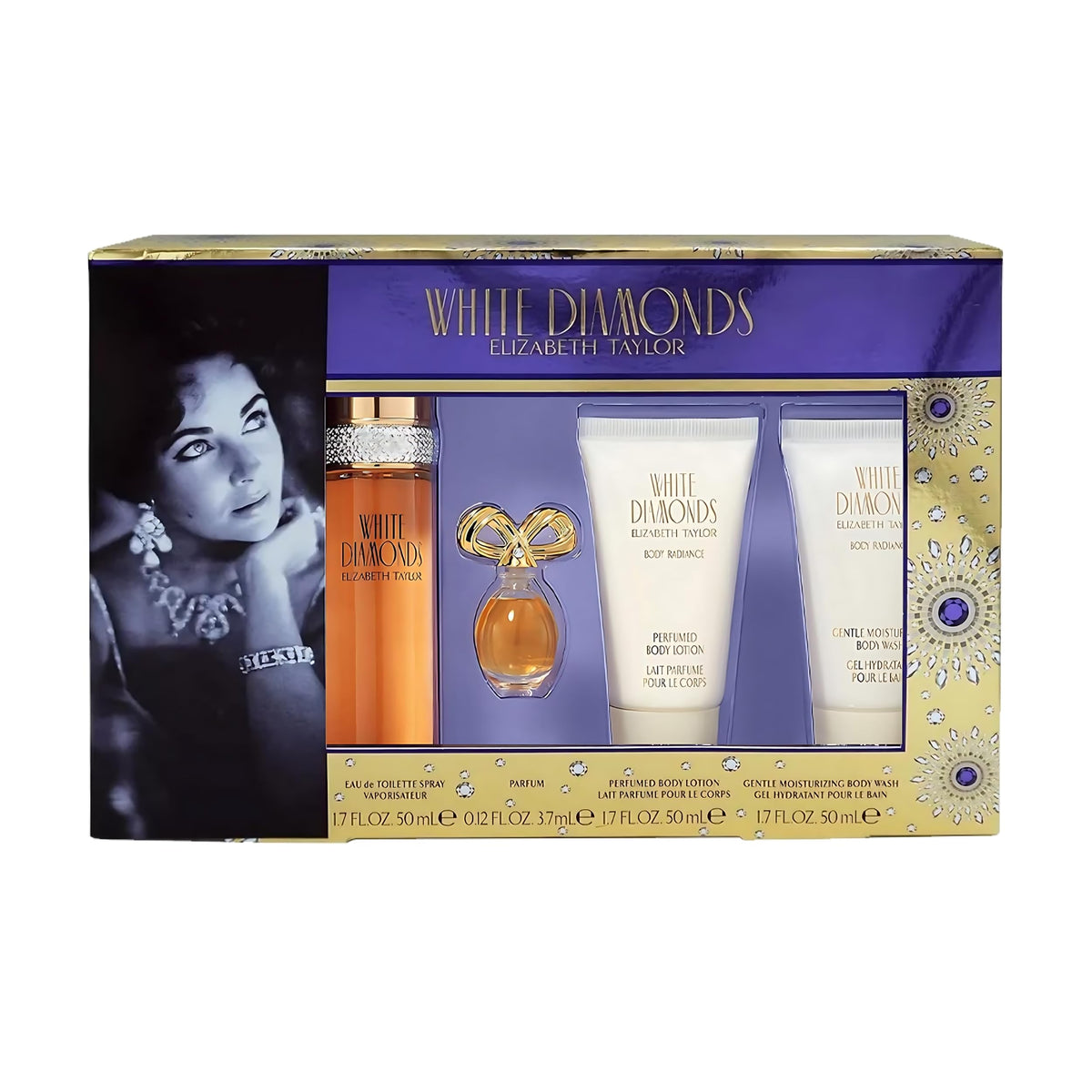 Elizabeth Taylor White Diamonds-mirrored-bottle shine on vanity