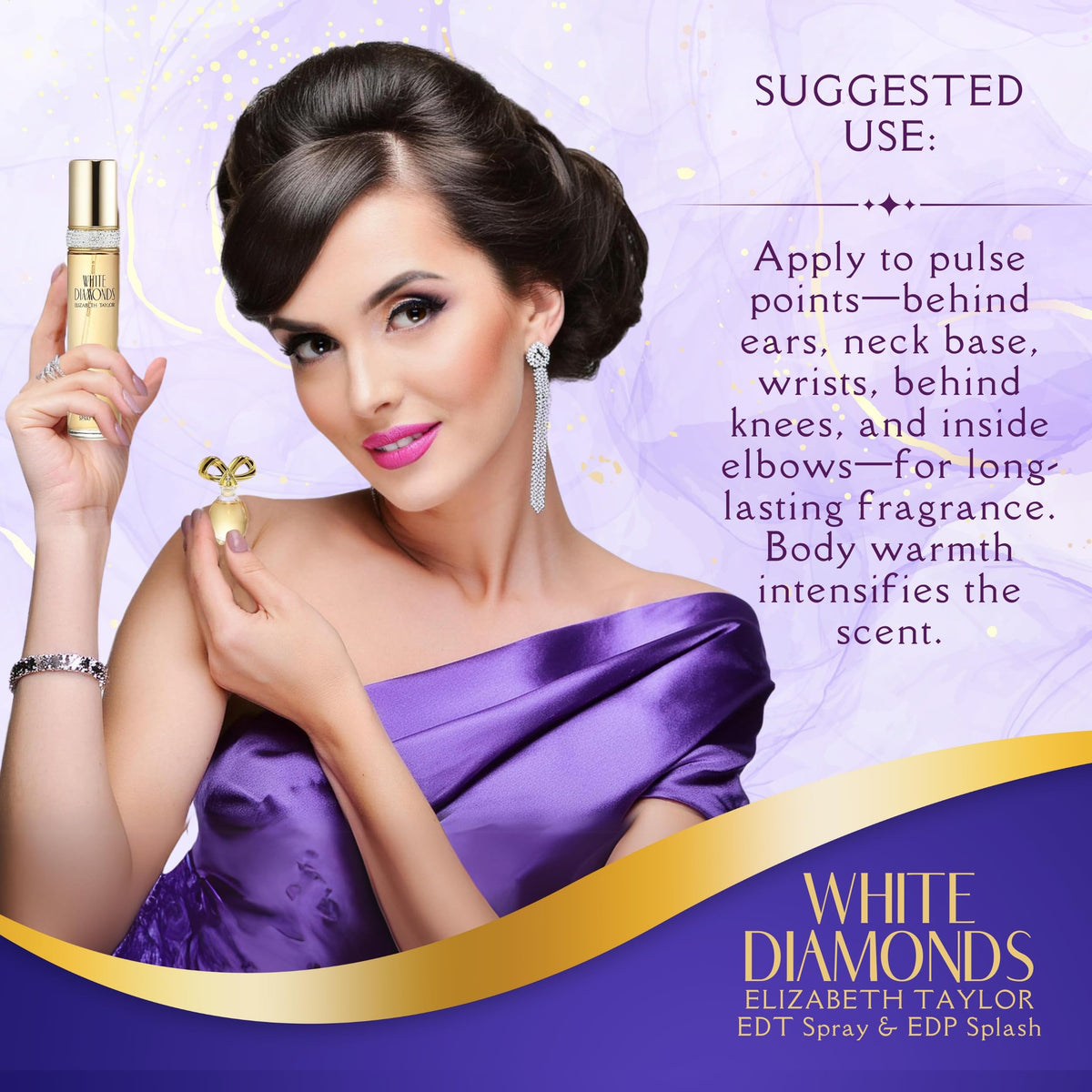 Elizabeth Taylor White Diamonds-perfumed-body-lotion moisturizing scent companion