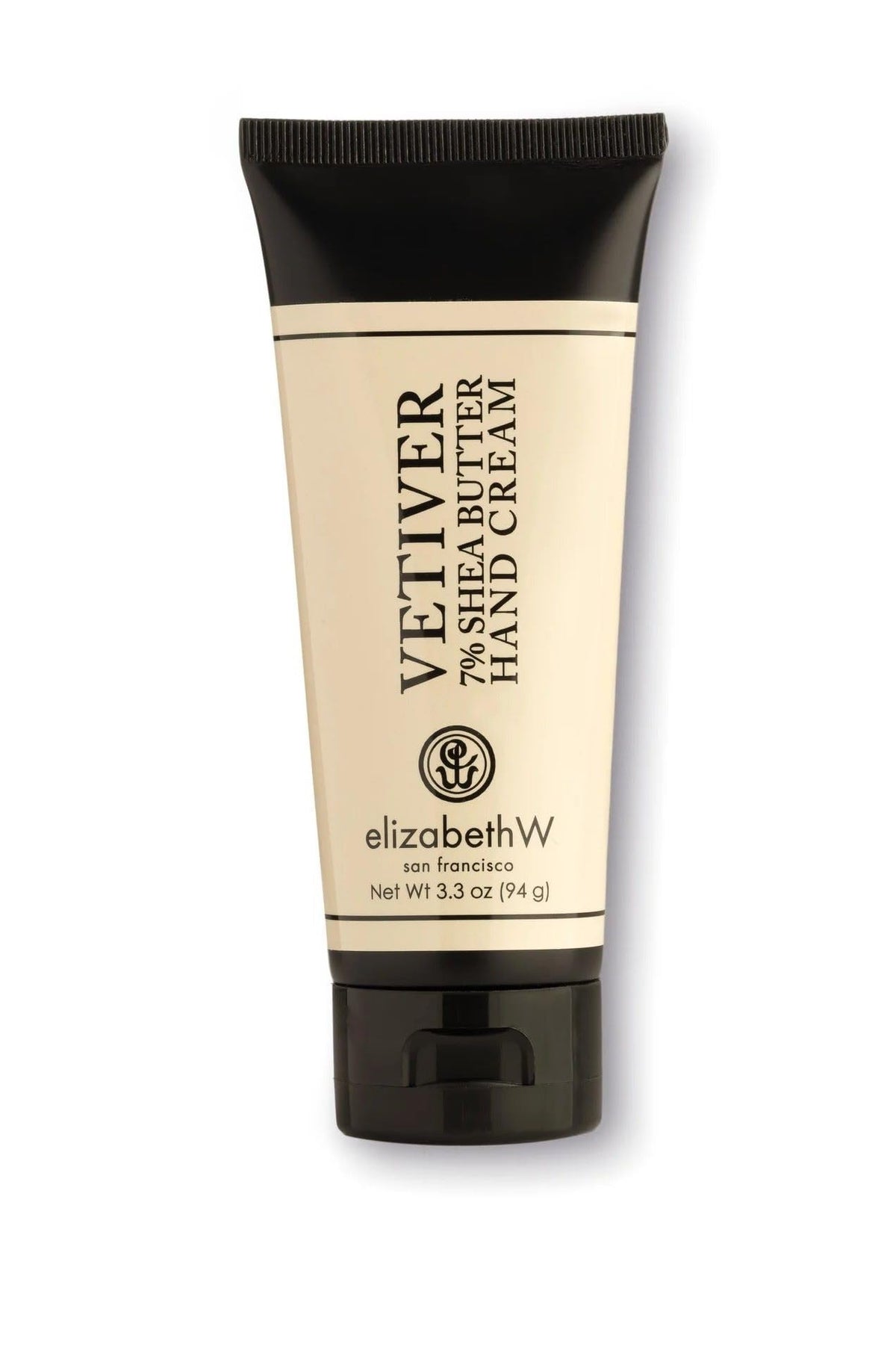 Elizabeth W vetiver hand cream tube, travel-friendly moisture for day and night