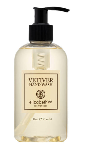 Elizabeth W Vetiver Hand Wash bottle front view highlighting earthy aroma