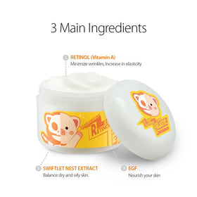Elizavecca Milky Piggy Retinol Cream texture close-up highlighting absorption for night care
