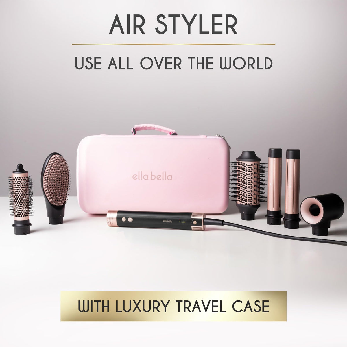 ELLA BELLA 6-in-1 Auto Wrap curling iron for effortless salon-worthy waves.