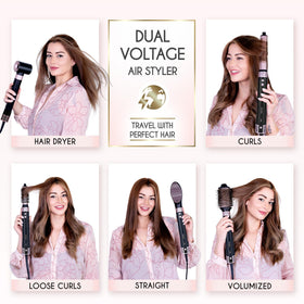 ELLA BELLA 6-in-1 rotating curling iron 32mm creates natural-looking curls.