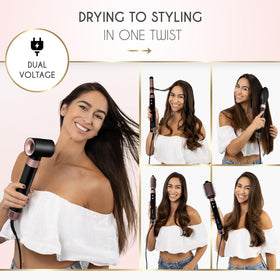 ELLA BELLA 6-in-1 straightener attachment delivers sleek straight styles.