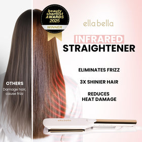 ELLA BELLA flat iron with 360-degree swivel cord for easy styling.