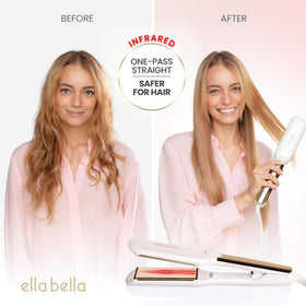 ELLA BELLA flat iron digital display for precise temperature control.