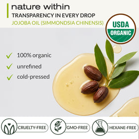 Ella & Eden jojoba oil drops close-up for quick absorption