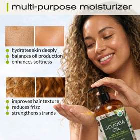Ella & Eden jojoba oil on skin delivering lightweight moisture