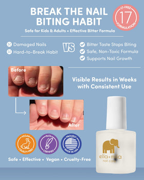 Child-friendly application of ella+mila No Bite polish on nails