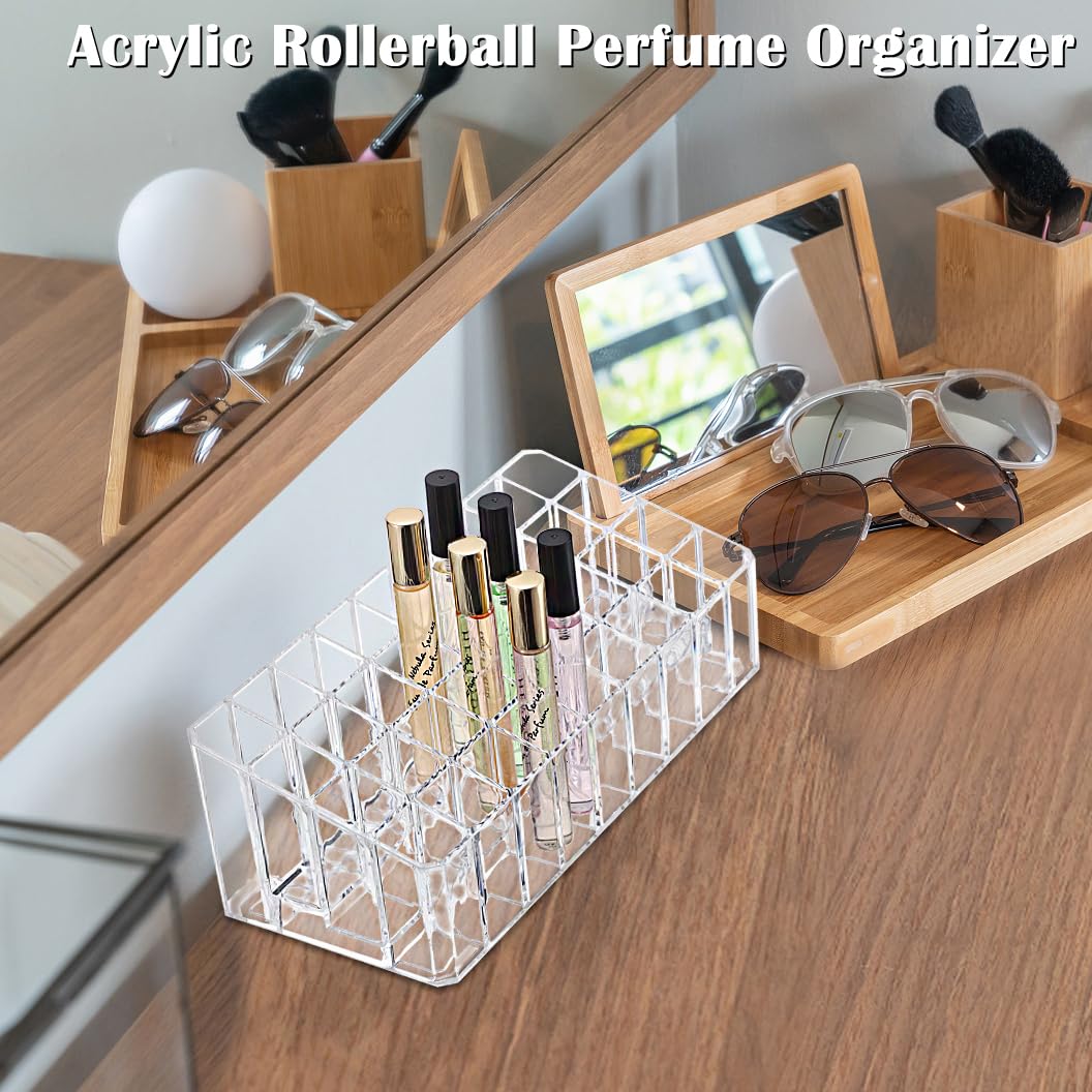 ELLDOO clear acrylic makeup storage shows cosmetics at a glance