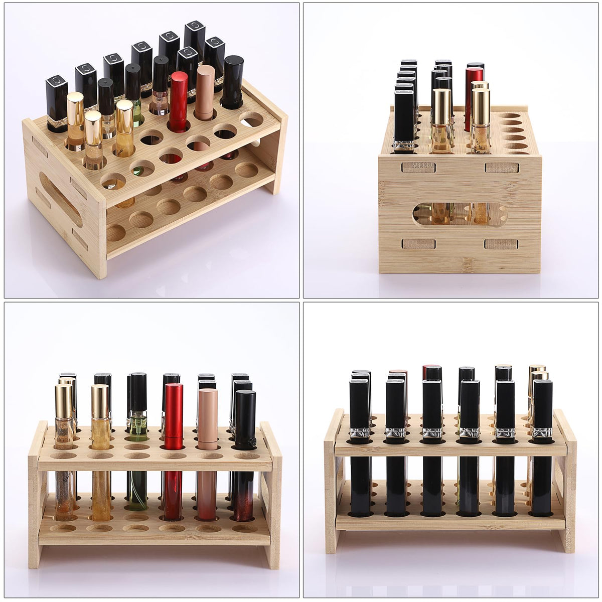 ELLDOO bamboo dresser organizer for brushes and small bottles