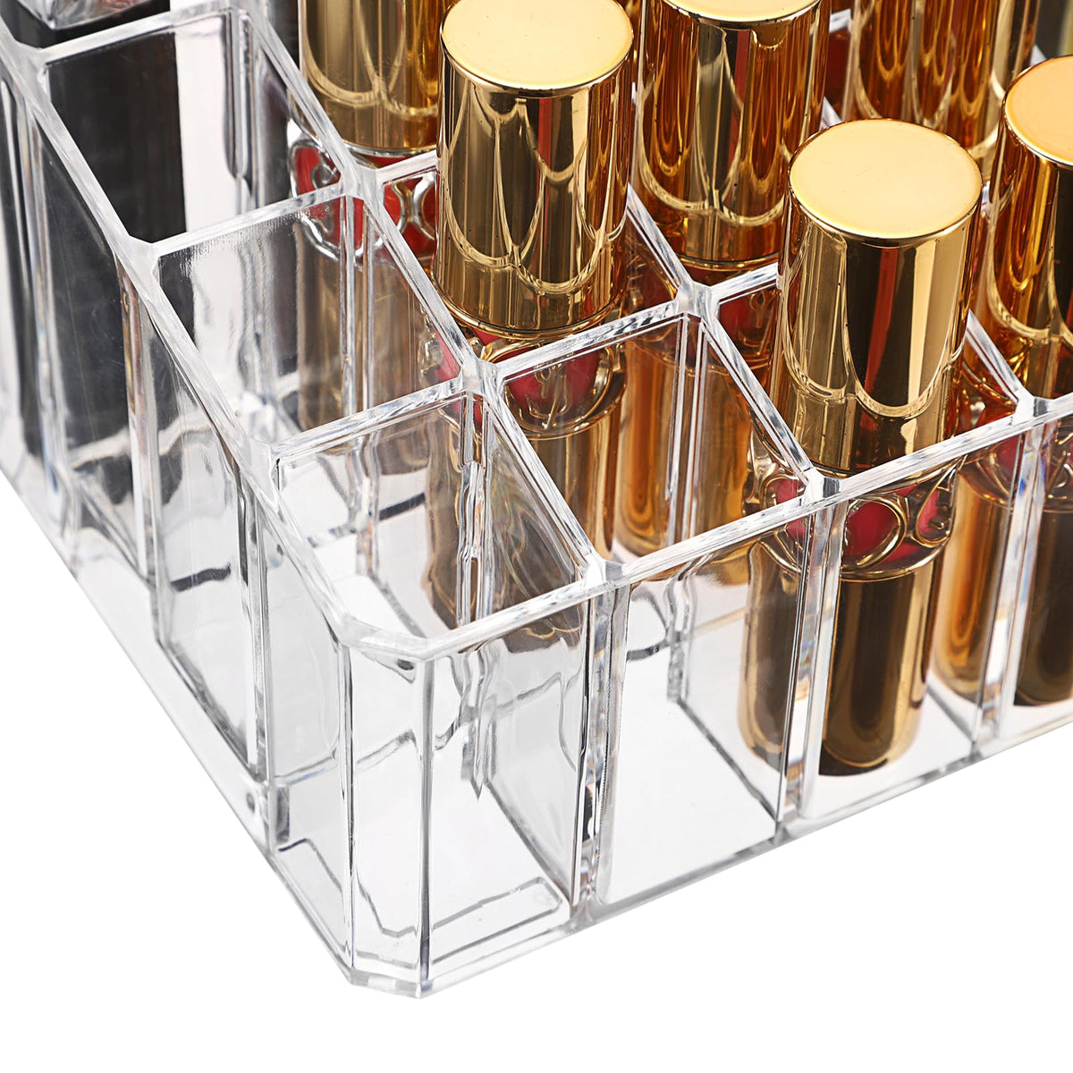 ELLDOO dresser organizer in clear acrylic on vanity