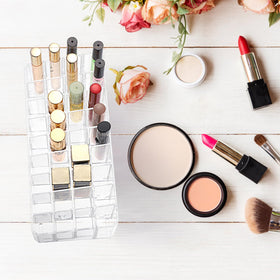 ELLDOO makeup brush and small bottle display for easy access