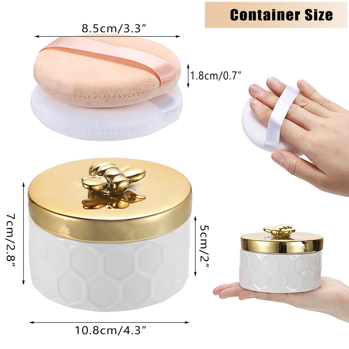 ELLDOO soft cotton powder puff for gentle skin-friendly application