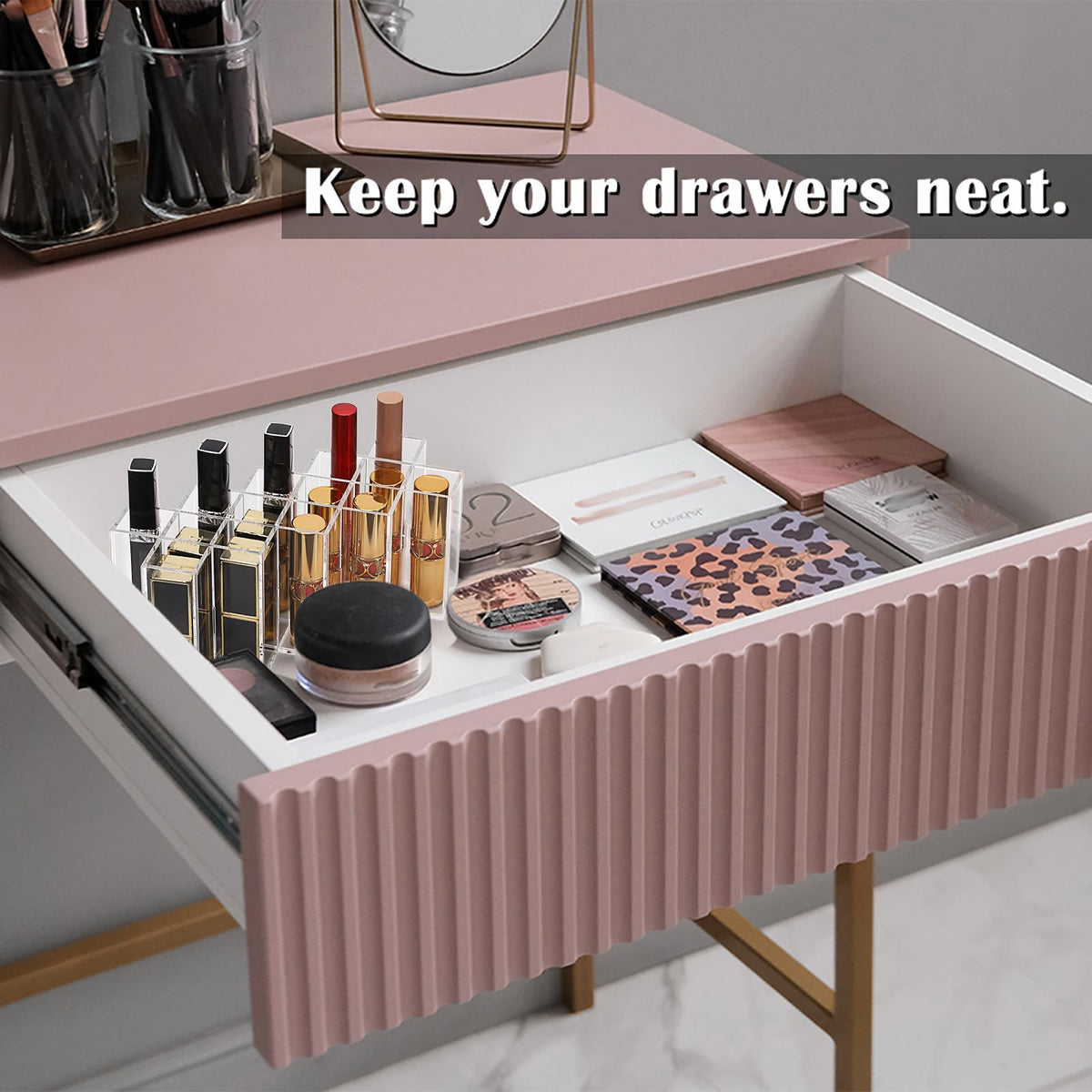 ELLDOO 14-slot display supports tall lipsticks and rollerball perfumes