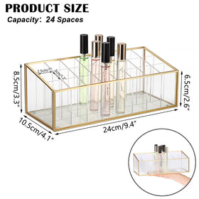 ELLDOO rollerball organizer highlights bottles with a refined gold frame.