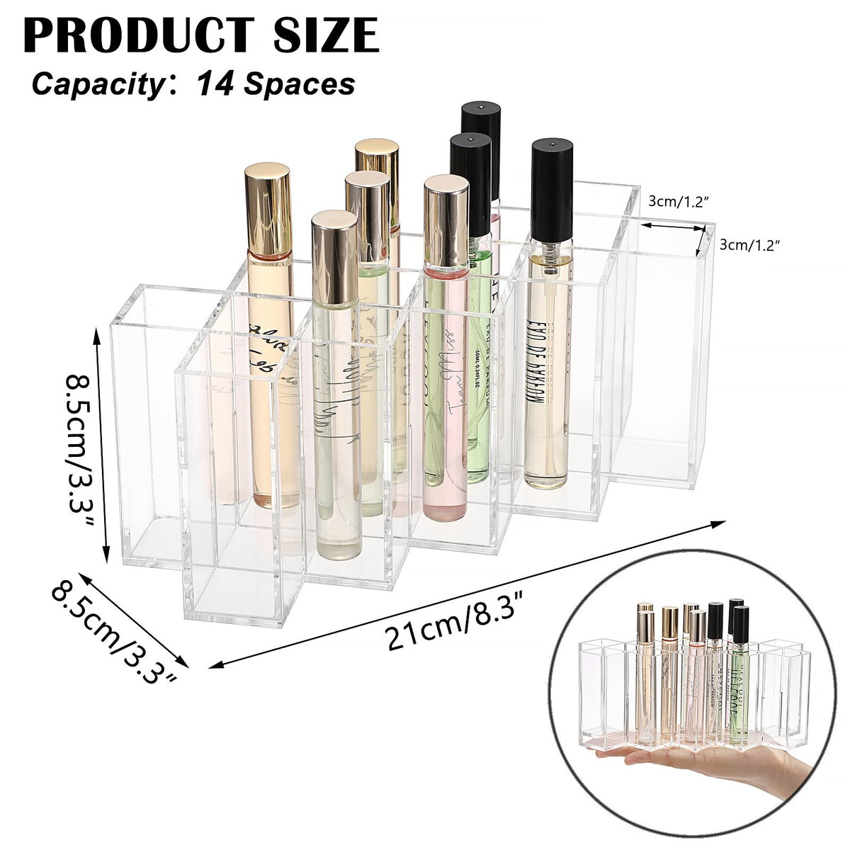 ELLDOO organizer side view highlights slim footprint for dresser space efficiency