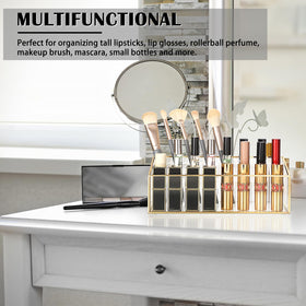 ELLDOO rollerball organizer fits tall lipsticks and glosses neatly.