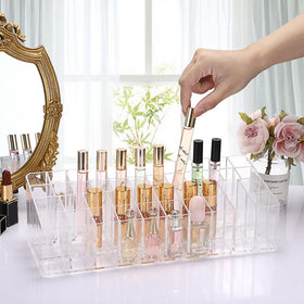 ELLDOO 44-slot display keeps perfumes organized and visible.