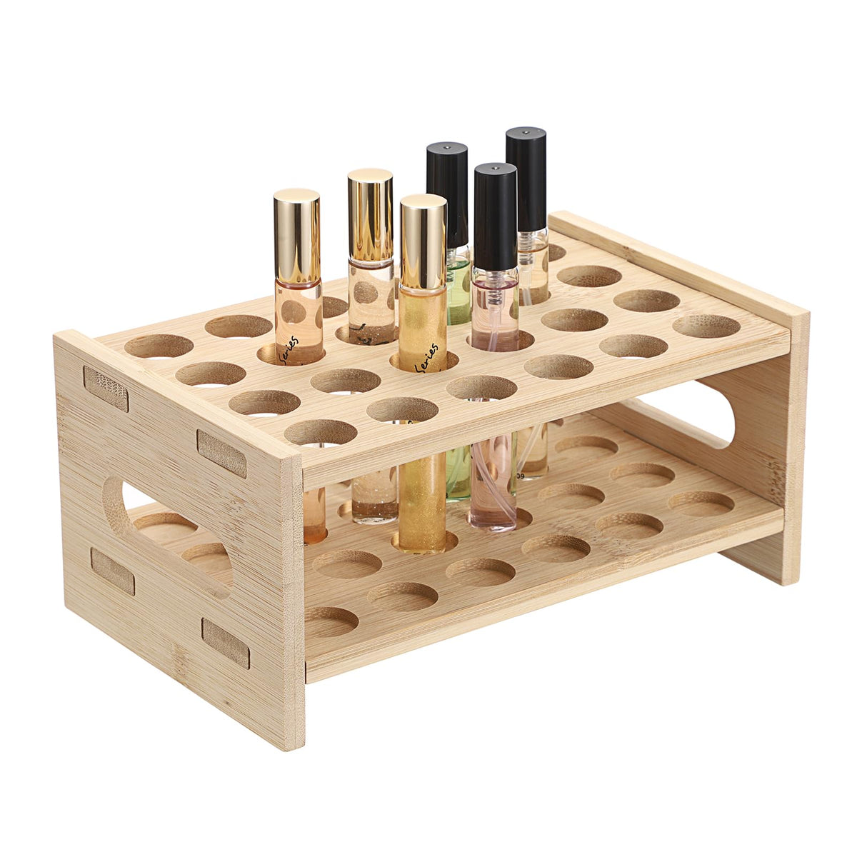 ELLDOO rollerball organizer in bamboo with 24 neat compartments