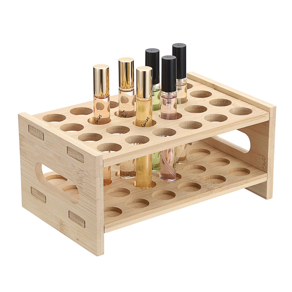 ELLDOO rollerball organizer in bamboo with 24 neat compartments