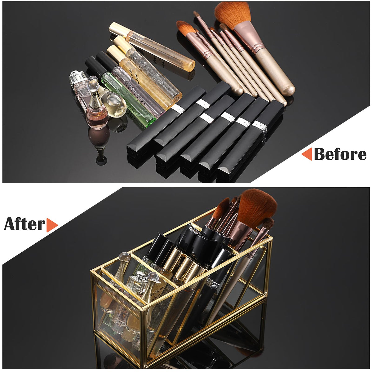 ELLDOO rollerball perfume organizer clear glass; easy visibility of items