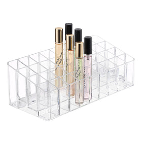 ELLDOO Rollerball Perfume Organizer on a dresser displaying bottles clearly