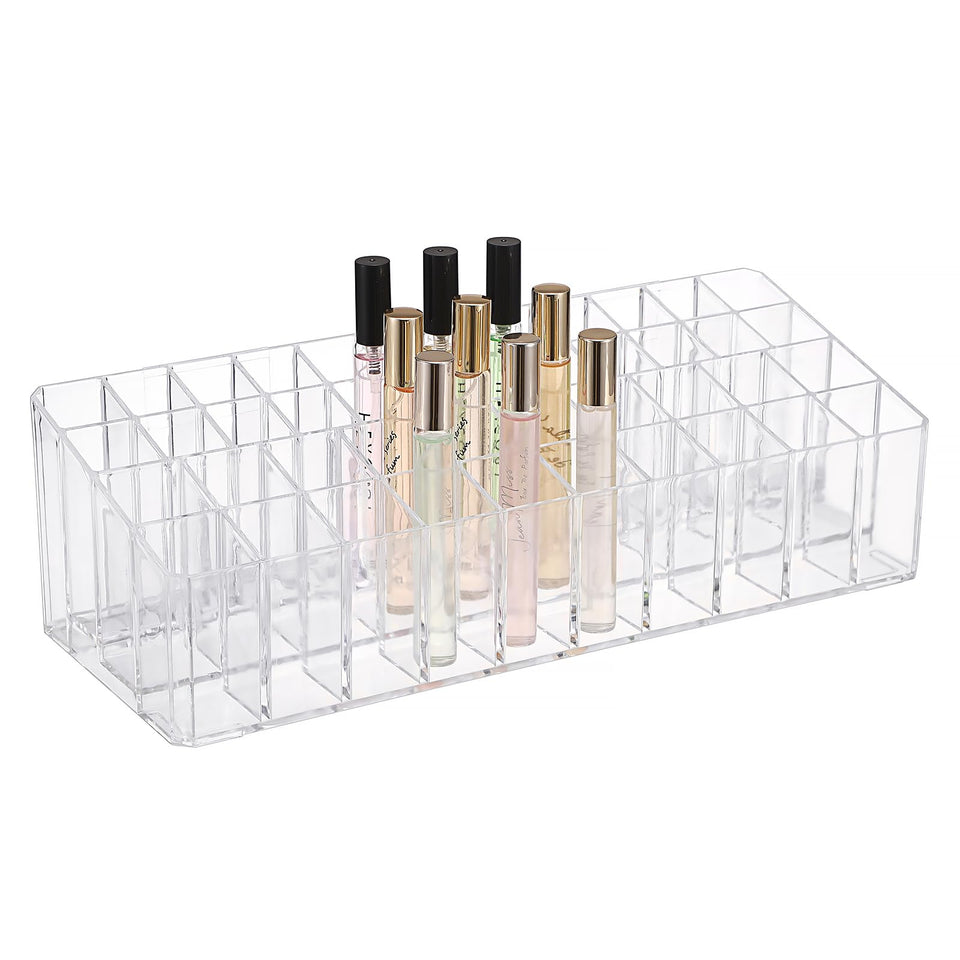 ELLDOO rollerball organizer front view with 44 slots for neat storage.
