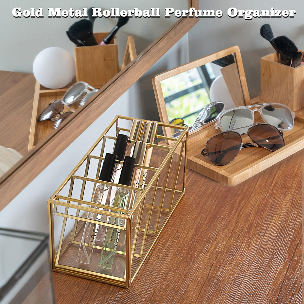 ELLDOO rollerball perfume organizer horizontal and vertical use; flexible storage