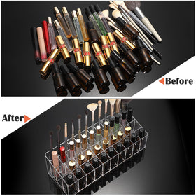 ELLDOO makeup brushes and small bottles neatly organized.