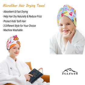 ELLEWIN towel turban with secure back loop to prevent slipping.