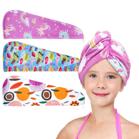 ELLEWIN microfiber hair towel for kids—absorbent and fast-drying after bath.