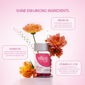 Ellips Hair Oil biodegradable capsules highlighting sustainable care.