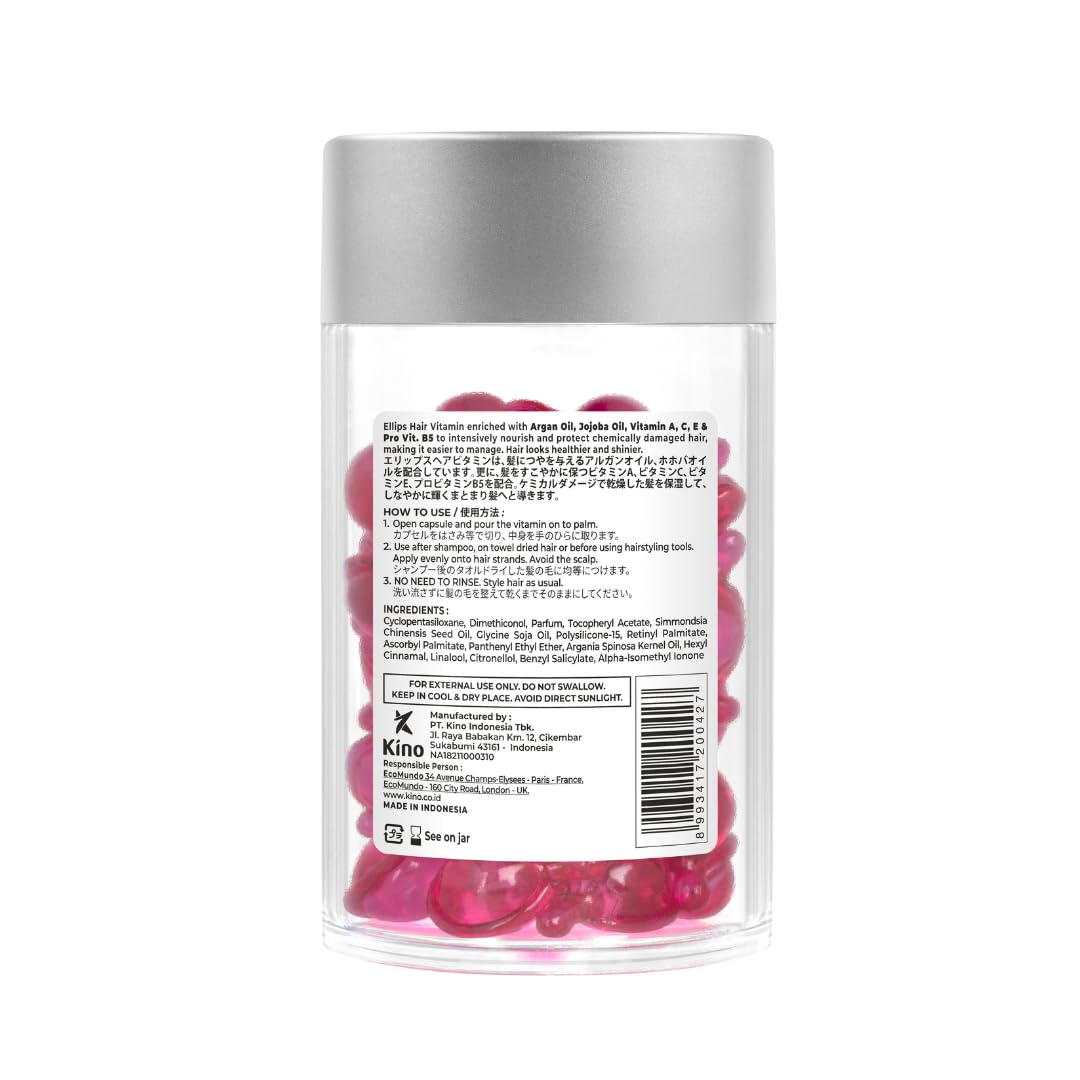 Ellips Hair Oil capsules open for quick on‑the‑go frizz control.
