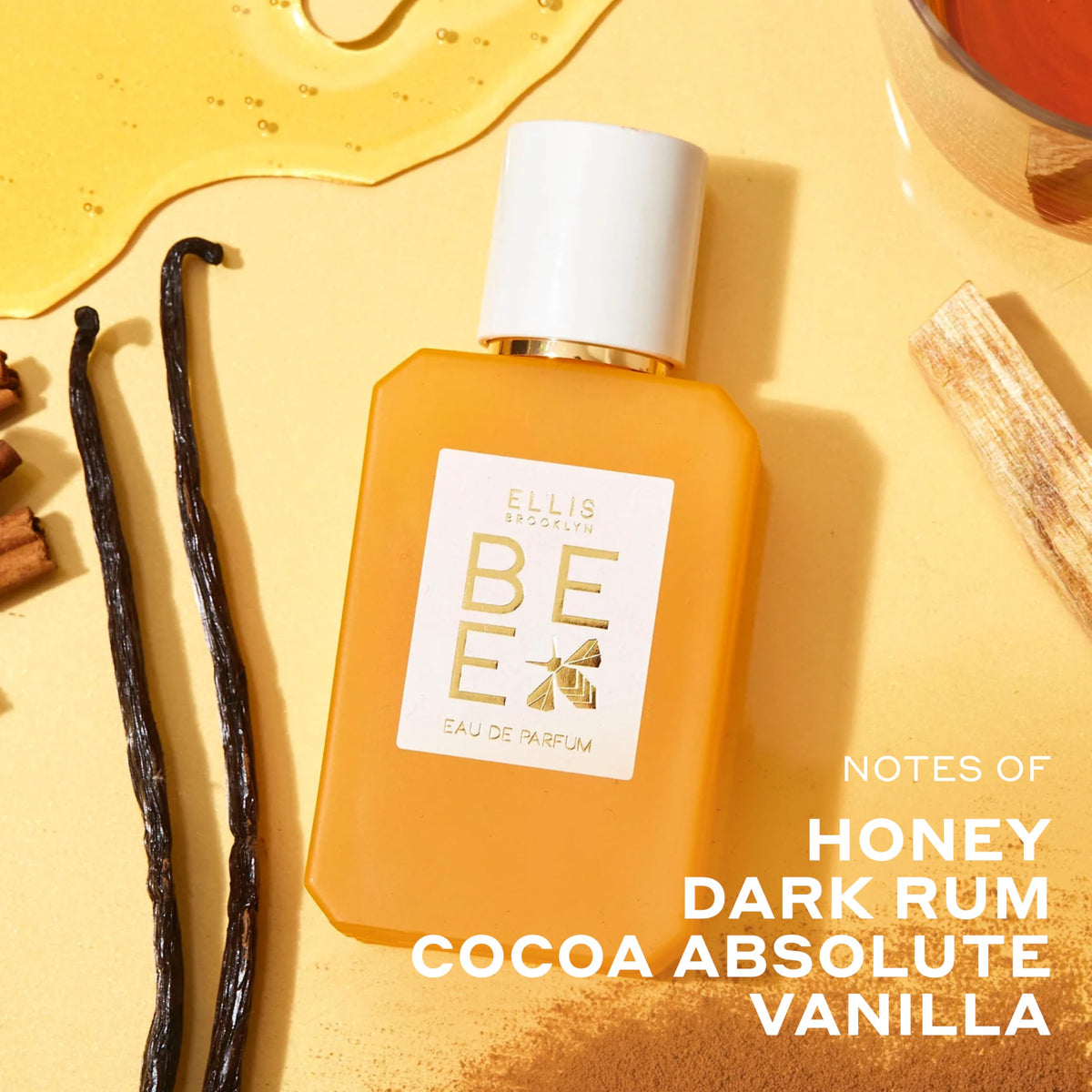Ellis Brooklyn BEE honey-vanilla essence highlighting warm gourmand notes for daily wear