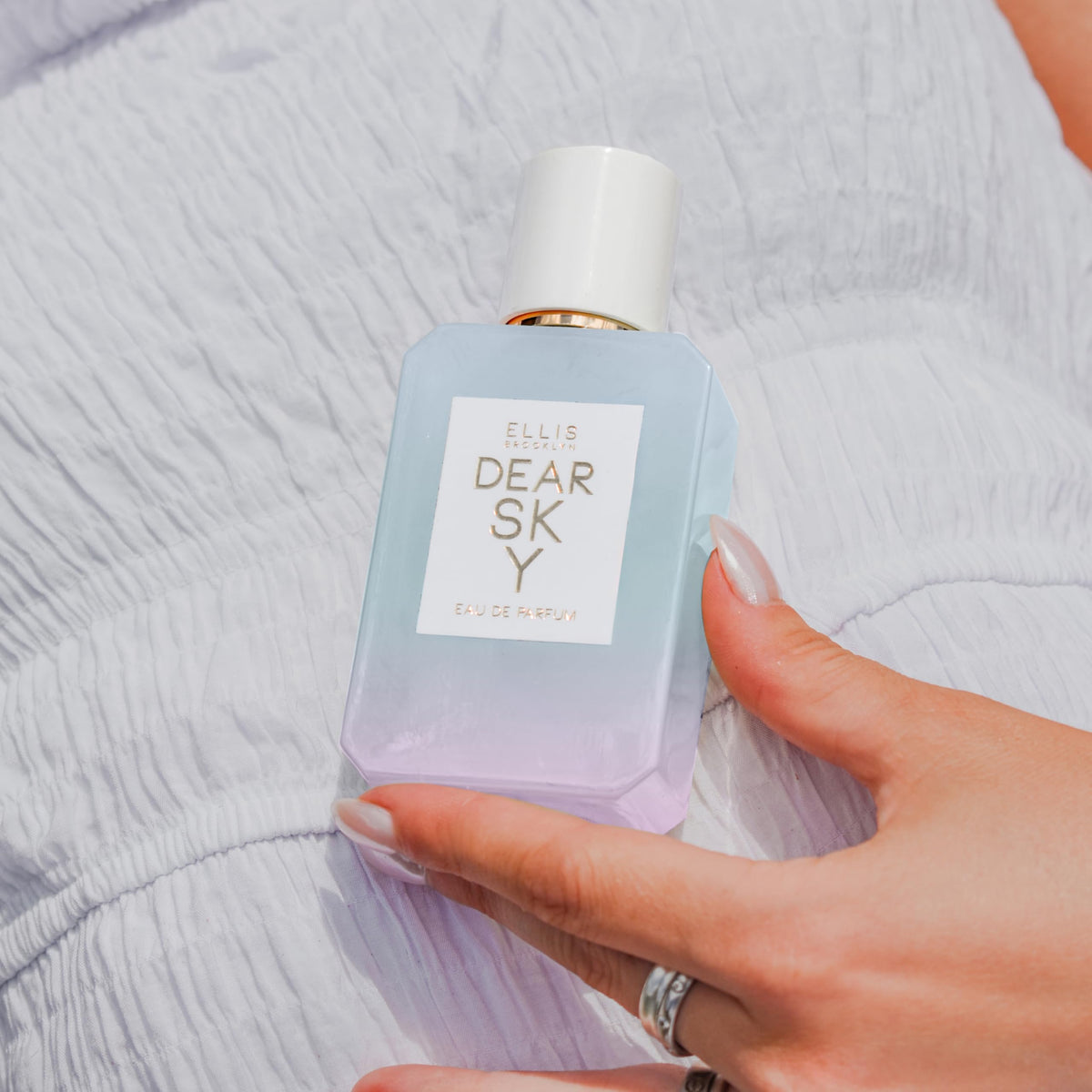 Ellis Brooklyn Dear Sky honeydew and peony note impression for uplifting mood