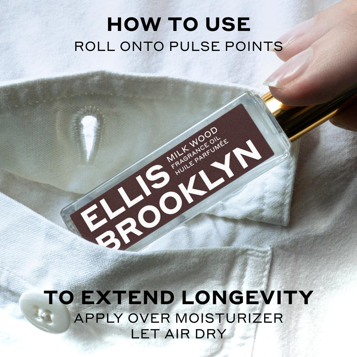 Ellis Brooklyn Milk Wood packaging box showcasing luxe vegan formula.