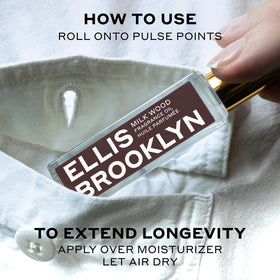 Ellis Brooklyn Milk Wood packaging box showcasing luxe vegan formula.