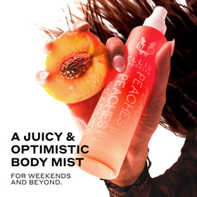 Ellis Brooklyn PEACHES fragrance mist skin spritz, delivers a light fruity floral aura.