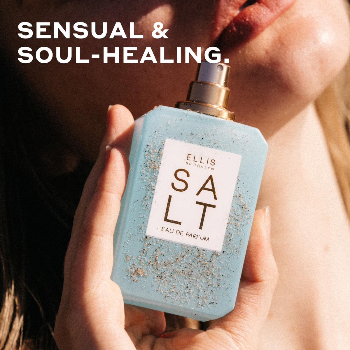 Lifestyle shot of Ellis Brooklyn Salt EDP inspiring a tropical fragrance routine