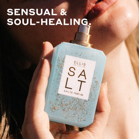 Lifestyle shot of Ellis Brooklyn Salt EDP inspiring a tropical fragrance routine