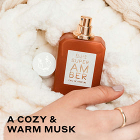 Ellis Brooklyn Super Amber vanilla orchid note highlighted in travel size