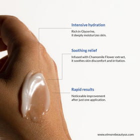 ELMORE fast absorbing non greasy finish on skin.