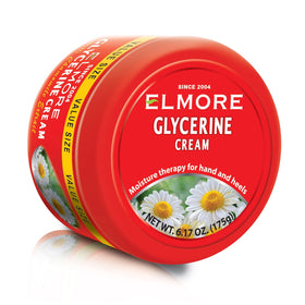 ELMORE soothing hand cream packaging shows the 183 ml jar for daily use.