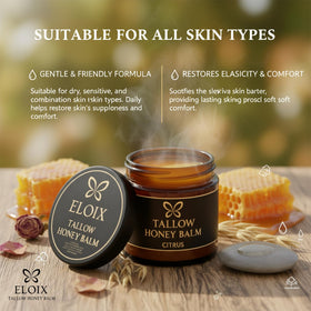 Eloix Tallow Honey Balm applied to the arm for gentle moisture
