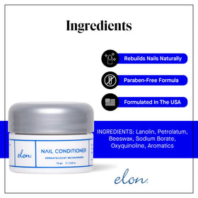 In-use hand applying Elon Lanolin-Rich Nail Conditioner to nails