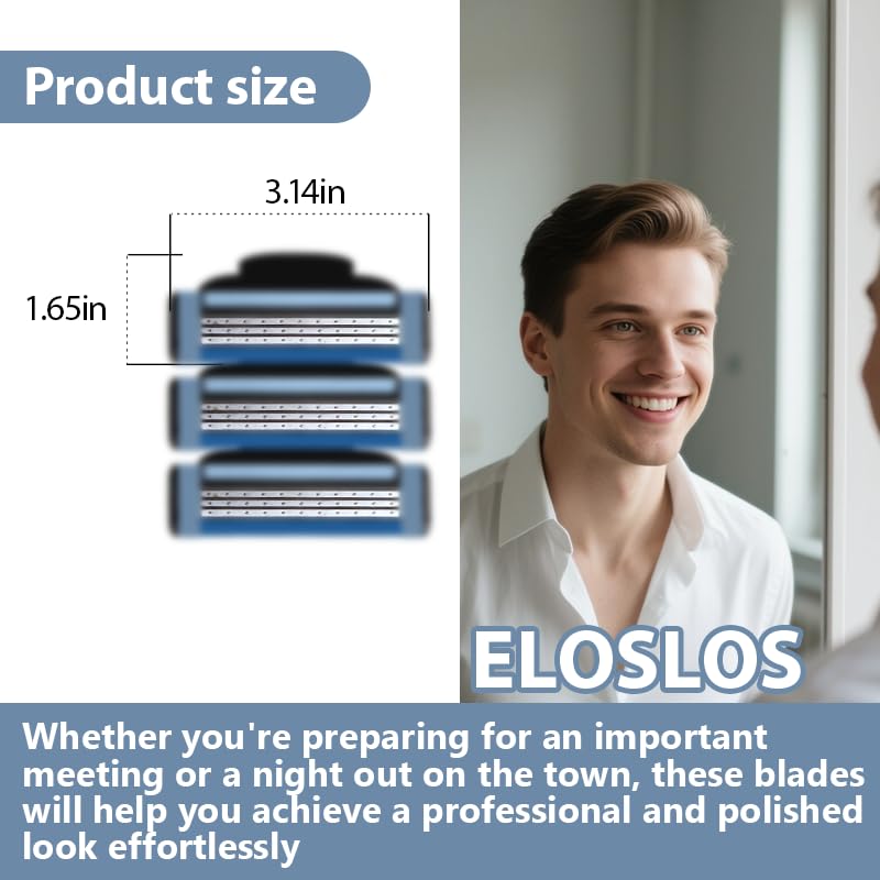 Eloslos three-layer nano blades detail for precise shaves.